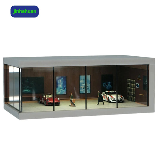 1:64 Scale Diecast Zinc Alloy Model Car Display Casting Toy Simulation Parking Garage for Boys Decoration PVC Acrylic Dust Box