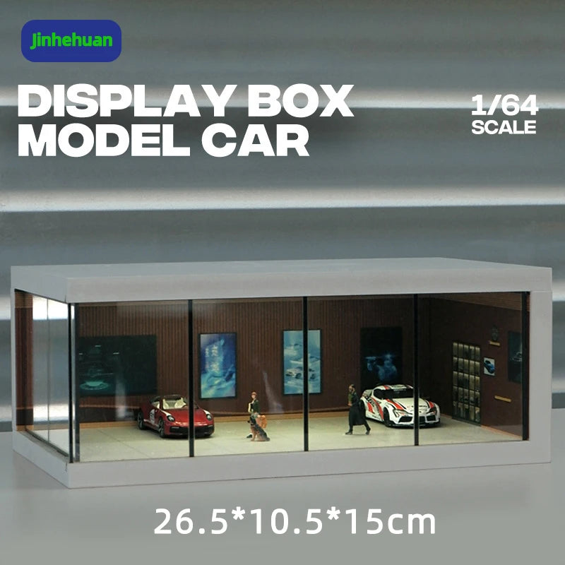 1:64 Scale Diecast Zinc Alloy Model Car Display Casting Toy Simulation Parking Garage for Boys Decoration PVC Acrylic Dust Box