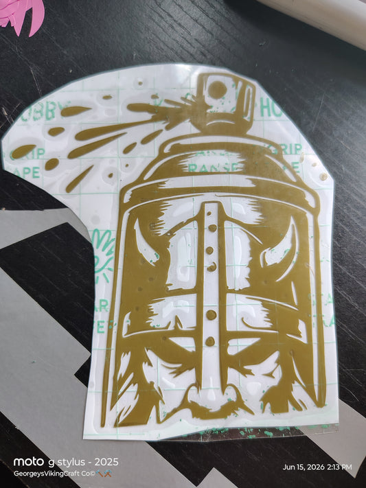 Viking head spray paint can vinyl