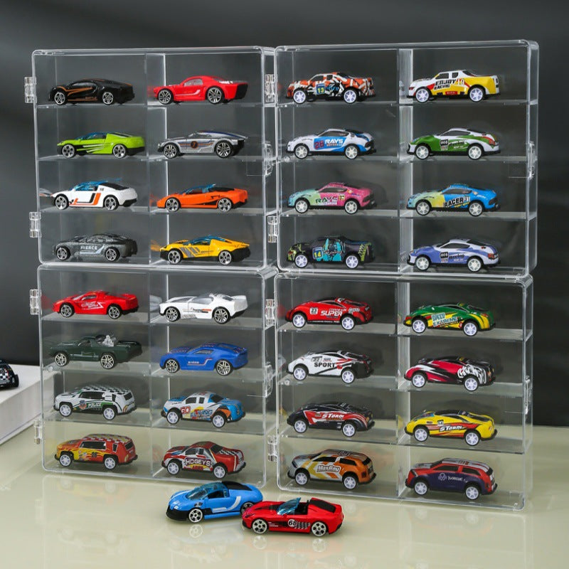 Factory Direct Sales Hot Wheels Toy Parking Space Display Rack Display Cabinet Compartment Transparent Box Car Model Storage Box