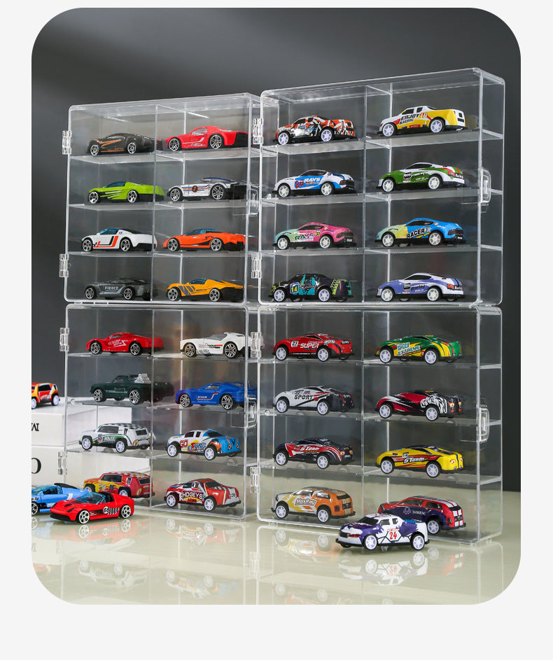 Factory Direct Sales Hot Wheels Toy Parking Space Display Rack Display Cabinet Compartment Transparent Box Car Model Storage Box