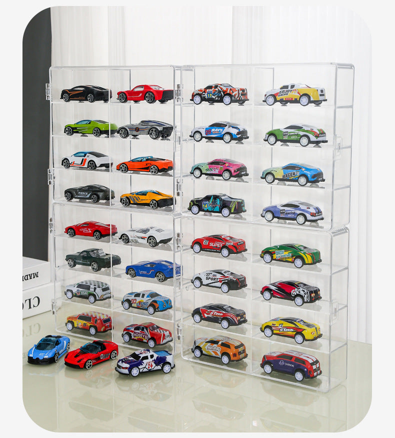 Factory Direct Sales Hot Wheels Toy Parking Space Display Rack Display Cabinet Compartment Transparent Box Car Model Storage Box