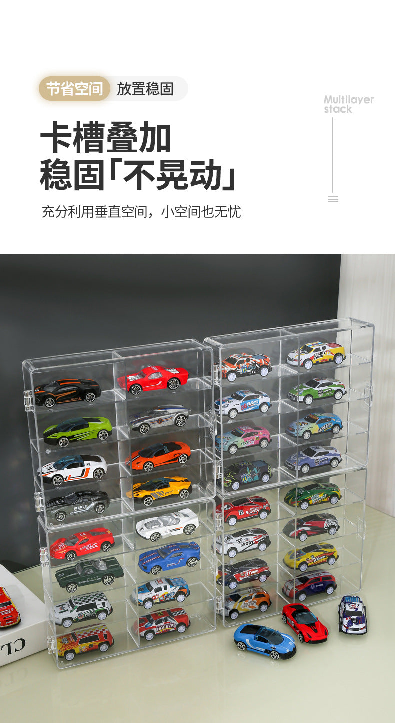 Factory Direct Sales Hot Wheels Toy Parking Space Display Rack Display Cabinet Compartment Transparent Box Car Model Storage Box