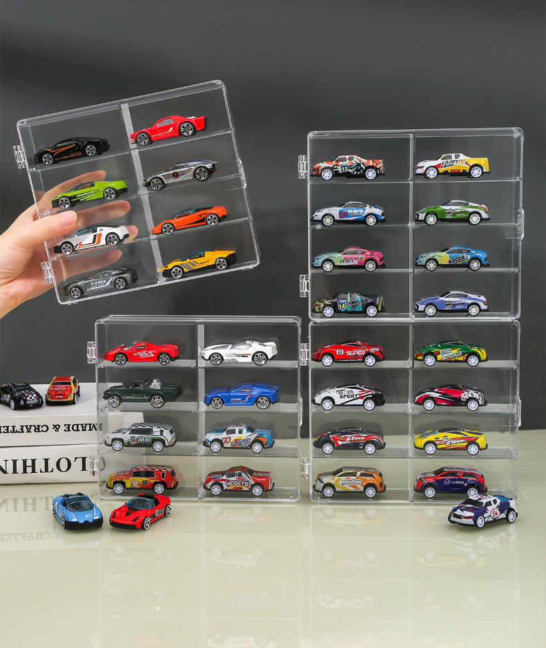 Factory Direct Sales Hot Wheels Toy Parking Space Display Rack Display Cabinet Compartment Transparent Box Car Model Storage Box