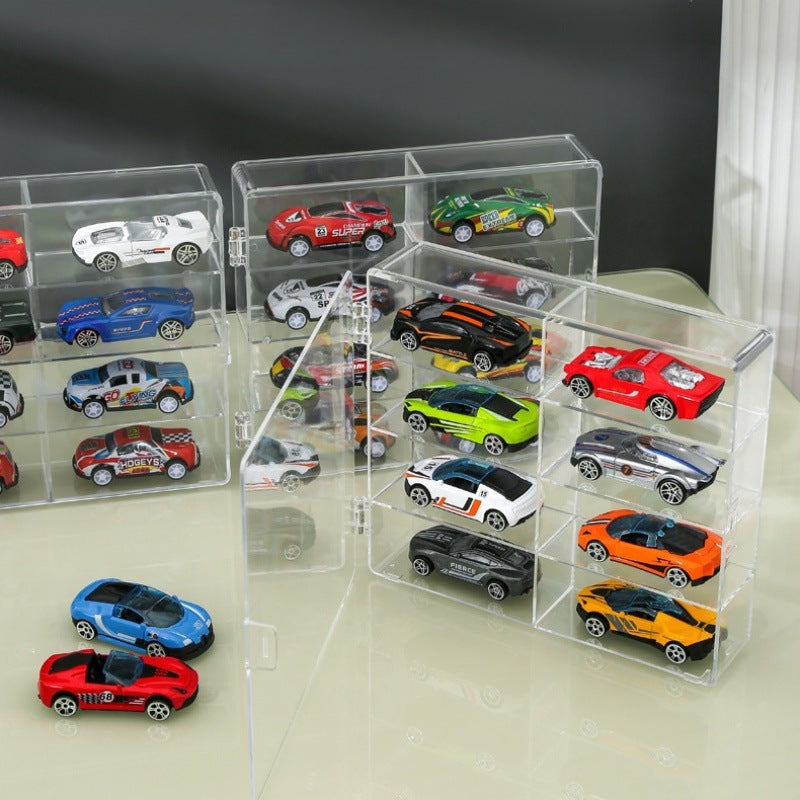 Factory Direct Sales Hot Wheels Toy Parking Space Display Rack Display Cabinet Compartment Transparent Box Car Model Storage Box