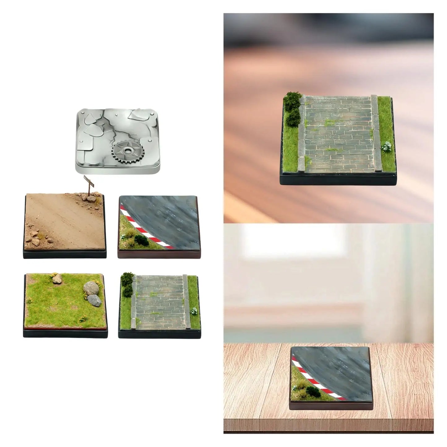 1/64 Scale Display Base Diorama Base Miniature Scene Base Diecast Solid Sturdy Realistic Car Model Displays Collection Desk